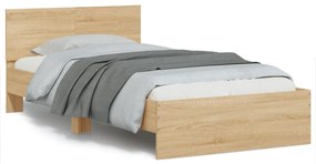 838619 vidaXL Cadru de pat cu tăblie stejar sonoma 100x200 cm lemn prelucrat