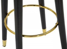 Scaun de bar gri/auriu din catifea si lemn de Pin, Paris Mauro Ferretti