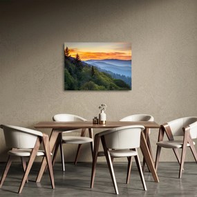 Tablou pe sticlă - răsărit de soare (70x50 cm)
