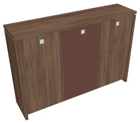 Dulap mediu pentru haine Verno 188 x 46 x 130 cm, uși combinate, nuc / maro