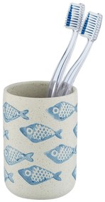 Suport ceramică pentru periuțe de dinți Wenko Aquamarin, alb - albastru