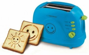 Prajitor de paine Esperanza Smiley EKT003B 2 imagini toast 750W 3 in 1 Albastru