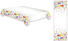 La mulți ani Dots Față de masă din hârtie Happy Birthday 120x180 cm