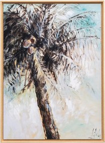 Tablou decorativ, palmier, cu rama din lemn, D.Belin