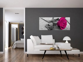Tablou - Trandafir roz (120x50 cm)