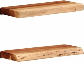 vidaXL Rafturi de perete 2 buc 40x20x3,5 cm Lemn masiv de salcâm