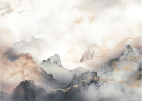 Tablou pe sticlă - Munte abstracție cu textura de marmură (70x50 cm)