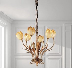 Candelabru 6 brate LUX realizat manual Tulipani