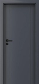 Usa de interior gri antracit finisaj CPL cu toc metalic negru mat - ORIZONT 3.6 DR, 900 x 2060, Gri Antracit, 140-160 mm, Toc Reglabil CPL - Gri
