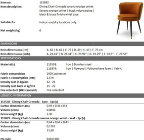 Scaun design LUX Grenada, savona portocaliu 115882 HZ