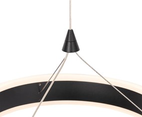 Lampă suspendată neagră rotundă cu LED cu dimmer în 3 trepte cu 3 lumini - Lyani