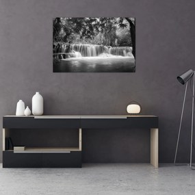 Tablou - Cascada alb-negru și alb (90x60 cm)