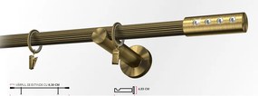 Galerie simpla picior universal striat ALLURE 19 mm - aur antic (Alege marime: 120 cm)