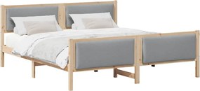 vidaXL Cadru de pat cu headboard Gri deschis 180 x 200 cm țesătură