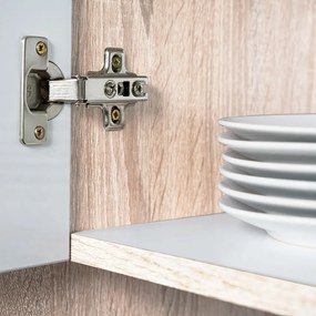 Mobilă de bucătărie Yorki 360, corp din stejar Sonoma, cu față alb satinat