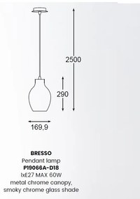 Lustra, Pendul ultra modern, diametru 18cm BRESSO