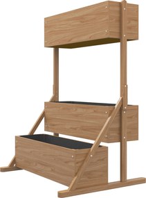 Outsunny Jardinieră pe picioare ridicată 3 niveluri cu inserții de irigare și fetru de drenaj din lemn pentru exterior | Aosom Romania