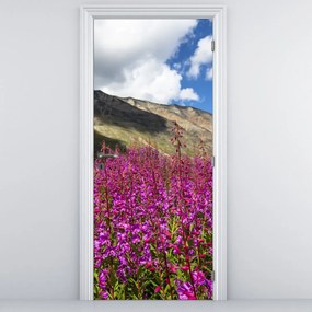 Fototapet pentru ușă - Peisaj de luncă de munte (95x205cm)
