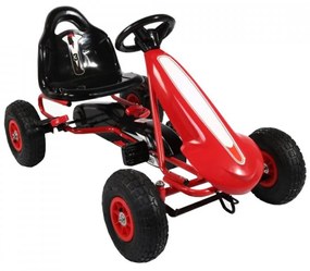 Kart cu pedale pentru copii NOVOKIDS® Super Racer PRO, Cu roti gonflabile din cauciuc, Carena, 3-7 ani , Maxim 30 kg, Structura metalica, Frana de