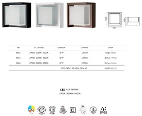 Aplica LED CCT iluminat exterior IP65 CREEK, alba MA-8864