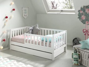 Set TODDLER format în Pat copii pentru copii mici (70 x 140 cm) cu sertar de depozitare.