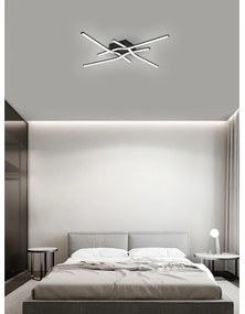 Plafonieră LED STRIPES 38W/230V, negru - Brilagi