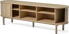 Comodă TV în culoare naturală cu aspect de lemn de stejar 180x56x40 cm Meta – Unique Furniture
