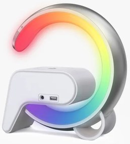 Lampă LED RGB dimabilă cu ceas deșteptător și încărcare Qi Immax 08987L 30W/230V argintiu