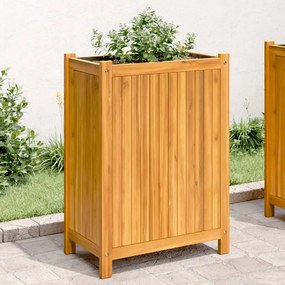 vidaXL Jardinieră de grădină cu căptușeală, 31x31x75 cm, lemn acacia