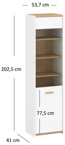 Vitrină Andre 1W (alb mat). 1052703