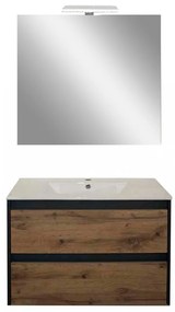 Mobilier complet de baie Porto Prime 80 în culoarea stejarului rustic antracit