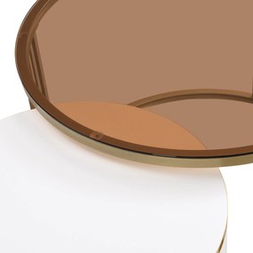 Măsuță de cafea 2-în-1 Rotundă din MDF, Alb | Aosom Romania