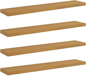 vidaXL Raft de perete 4 pcs Bej 120 x 23,5 x 4 cm Lemn compozit