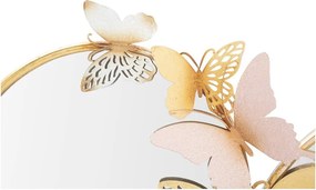 Oglindă de perete Mauro Ferretti Farfalle, 81 x 52,5 cm, auriu - roz