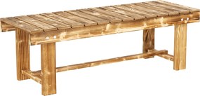 Outsunny Bancă de Grădină, Scaun, pentru 2 Persoane, rustic, 110 x 38 x 35 cm, Maro închis | Aosom Romania