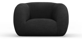 Fotoliu gri închis cu tapițerie din stofă bouclé Essen – Cosmopolitan Design