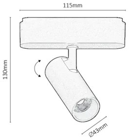 Spot LED pentru sistem de șină monofazic Rabalux 70115 LiTrack LED/10W/24V 4000K
