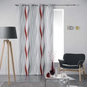 Draperie roșie/albă 140x260 cm Ondulys – douceur d'intérieur