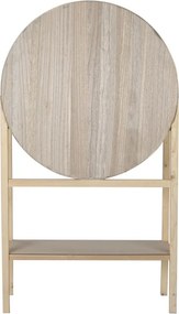 Bufet înalt în stil etnic, din lemn de paulownia, natur, cu 2 uși cu panouri împletite, corp rotund și raft deschis, 160 x 90 x 40 cm, „Azay”