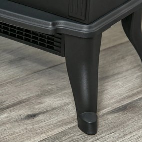 HOMCOM Șemineu Electric 750/1500 W cu Efect de Flacără Acoperire 15-20 m², Negru | Aosom Romania