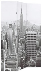 245857 vidaXL Paravan cameră pliabil, 120x170 cm, New York pe zi, alb/negru