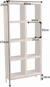 Raft deschis de perete sau separator camera IRON CRAFT 180x80cm Mango A-42377 VC
