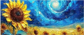 Tablou - Pictura floarea-soarelui (120x50 cm)