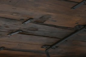 Masă dining pliabilă din lemn reciclat, 182x90x76 cm, finisaj rustic natur, „Mercado"