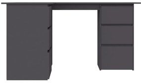 Birou de colt, gri, 145 x 100 x 76 cm, PAL Gri