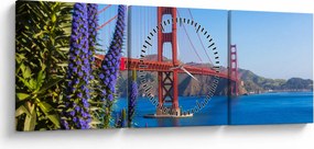 Tablou - Podul Golden Gate, San Francisco (cu ceas) (90x30 cm)