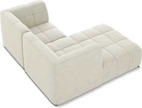 Colțar bej cu tapițerie din țesătură bouclé (cu colț pe partea stângă/cu șezlong) Aloha – Makamii