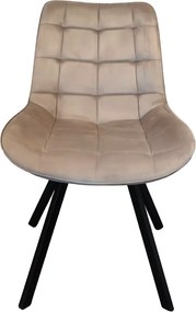 Scaun de luat masa, ţesătură Velvet gri-maro Taupe/negru, SAMIRA