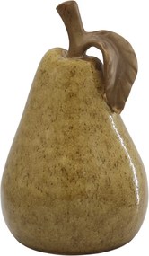 Decorațiune din ceramică în formă de pară galben cald, H18,5 cm, Ø11,5 cm