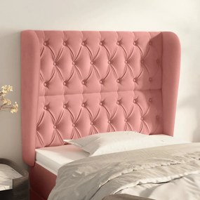 3118333 vidaXL Tăblie de pat cu aripioare, roz, 93x23x118/128 cm, catifea